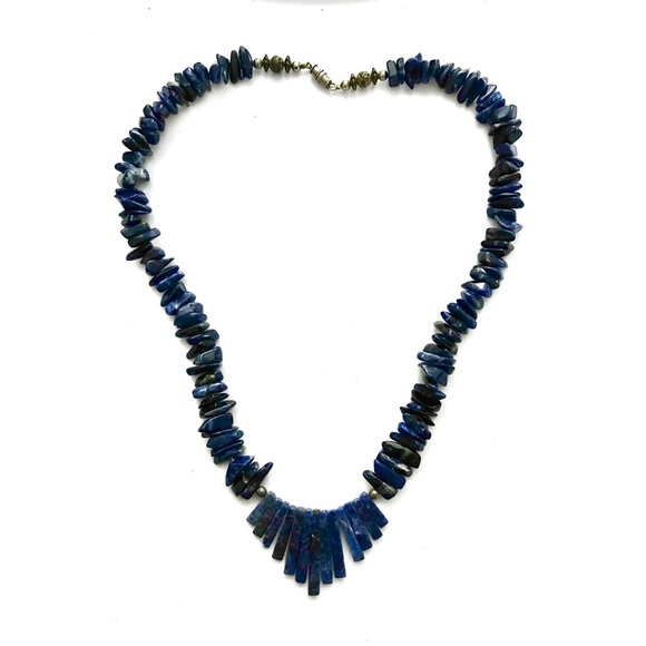 🫐 Navajo Vintage Lapis Lazuli Fringe Bid Beaded Necklace
